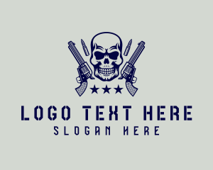 Skull Military Gun  logo