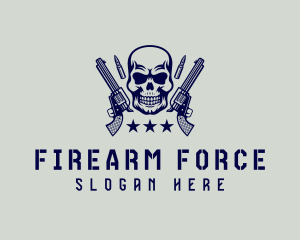 Skull Military Gun  logo design