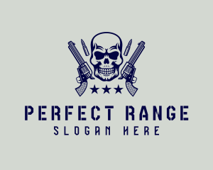 Skull Military Gun  logo design