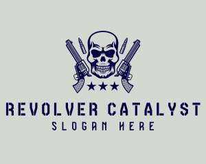 Skull Military Gun  logo design