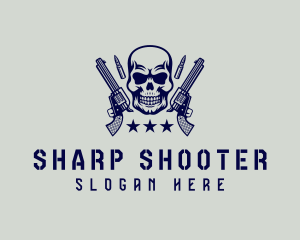 Skull Military Gun  logo