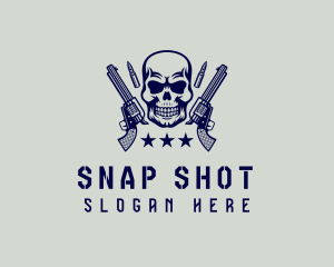 Skull Military Gun  logo design