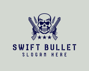 Skull Military Gun  logo design