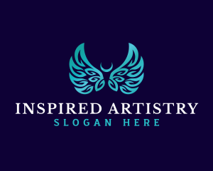 Wings Angel Halo logo design