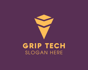 Yellow Tech Arrow logo design