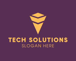 Yellow Tech Arrow logo