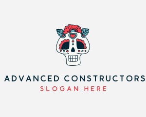 Mexican Calavera Skull logo design