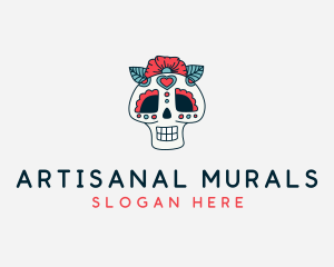 Mexican Calavera Skull logo design