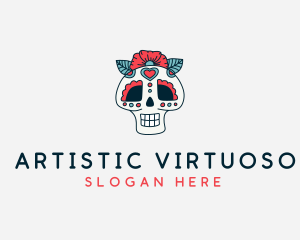 Mexican Calavera Skull logo design