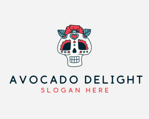 Mexican Calavera Skull logo design