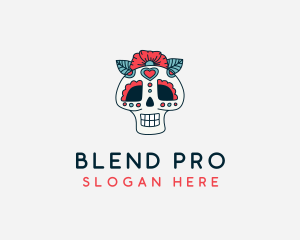 Mexican Calavera Skull logo design