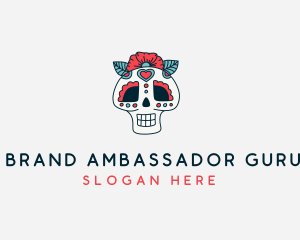 Mexican Calavera Skull logo design