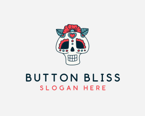 Mexican Calavera Skull logo design