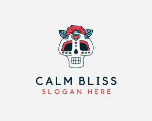 Mexican Calavera Skull logo design