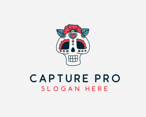 Mexican Calavera Skull logo design