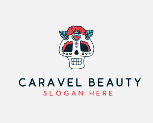 Mexican Calavera Skull logo design