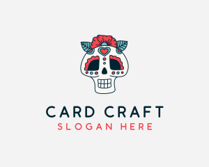 Mexican Calavera Skull logo design