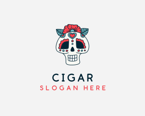 Mexican Calavera Skull logo design