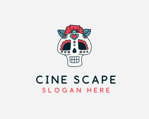 Mexican Calavera Skull logo design