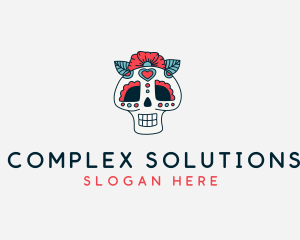 Mexican Calavera Skull logo design