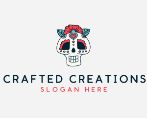 Mexican Calavera Skull logo design