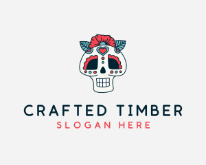 Mexican Calavera Skull logo design