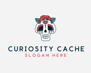 Mexican Calavera Skull logo design