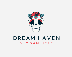 Mexican Calavera Skull logo design