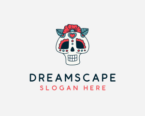 Mexican Calavera Skull logo design