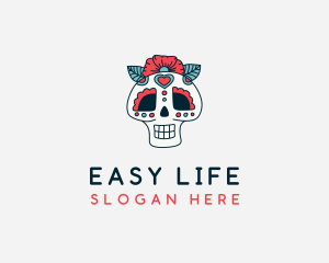 Mexican Calavera Skull logo design