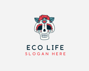 Mexican Calavera Skull logo design