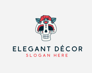 Mexican Calavera Skull logo design