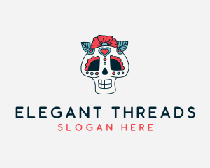 Mexican Calavera Skull logo design