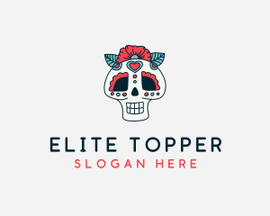 Mexican Calavera Skull logo design