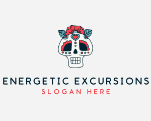 Mexican Calavera Skull logo design