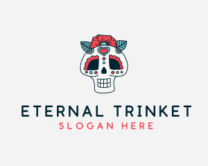 Mexican Calavera Skull logo design