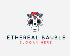 Mexican Calavera Skull logo design