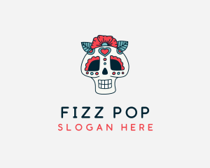 Mexican Calavera Skull logo design