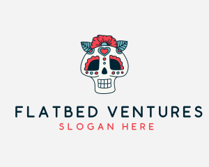 Mexican Calavera Skull logo design