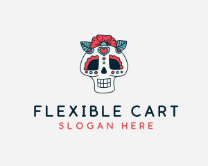 Mexican Calavera Skull logo design