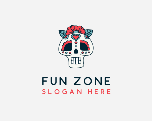 Mexican Calavera Skull logo design