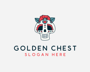 Mexican Calavera Skull logo design