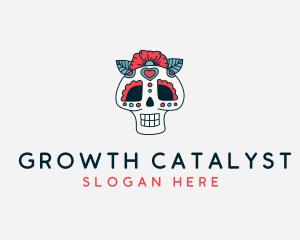 Mexican Calavera Skull logo design