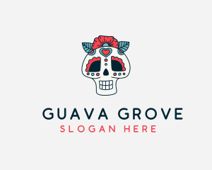 Mexican Calavera Skull logo design