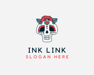 Mexican Calavera Skull logo design