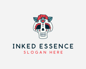 Mexican Calavera Skull logo design