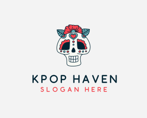 Mexican Calavera Skull logo design