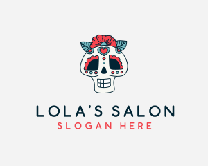 Mexican Calavera Skull logo design