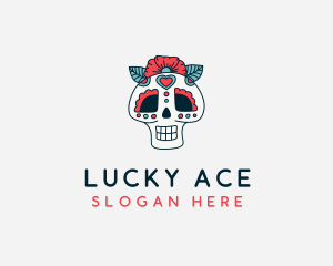 Mexican Calavera Skull logo design