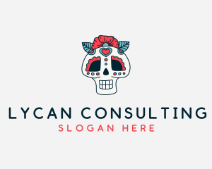 Mexican Calavera Skull logo design